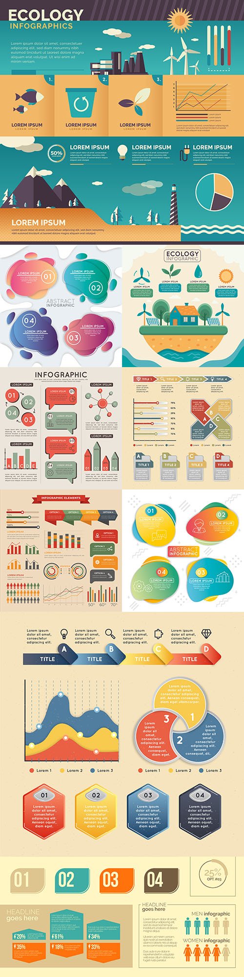 Business infographics options elements collection 129
