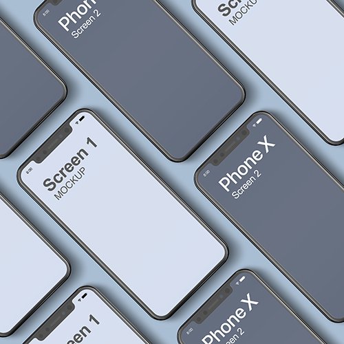 Phone X PSD Mockup Dual Screen