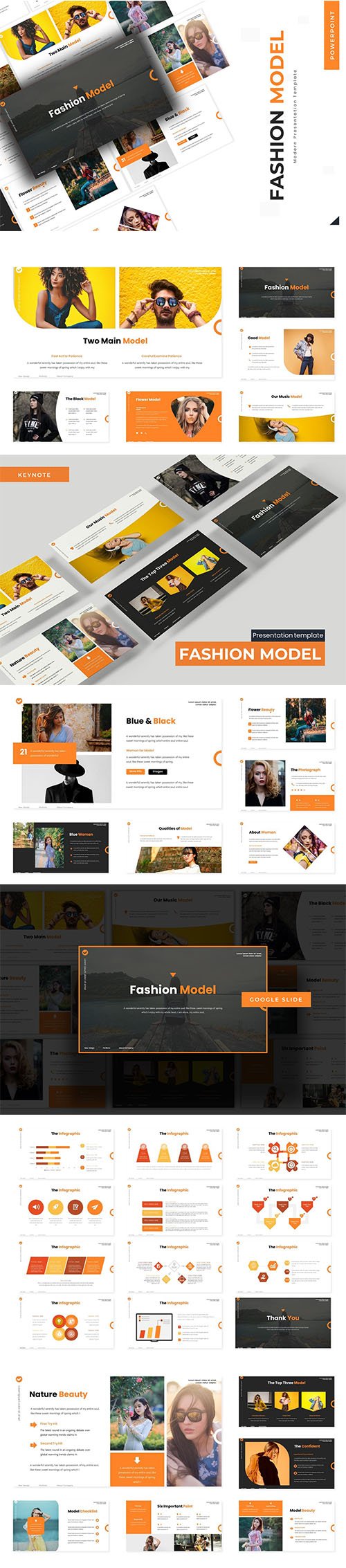 Fashion Model - Powerpoint Template, Keynote and Google Slide Template