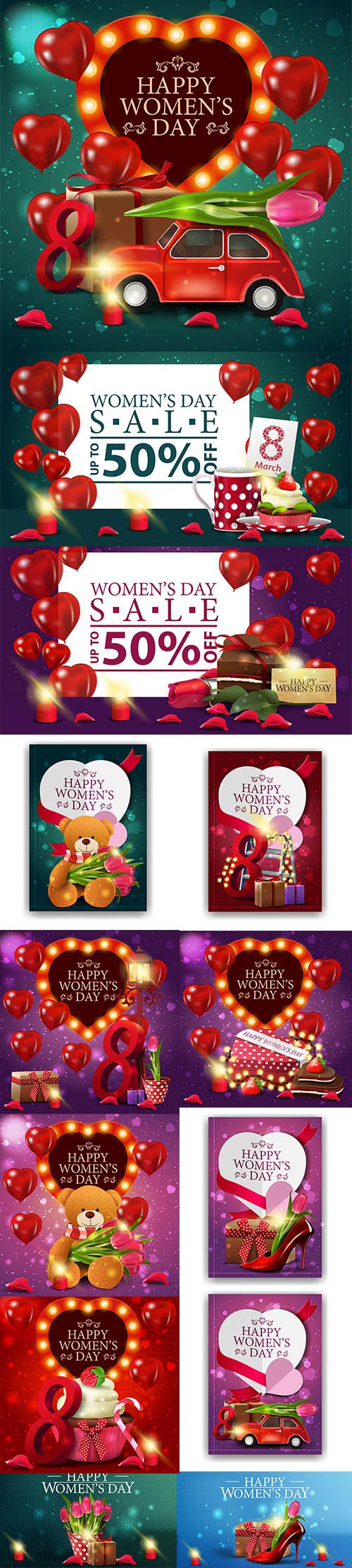Set of Womens Day Sale Illustrations Vol 2