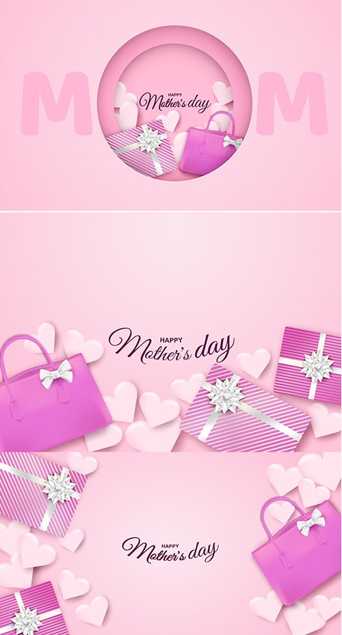 Backgrounds - Happy Mothers Day Design with Gift Box