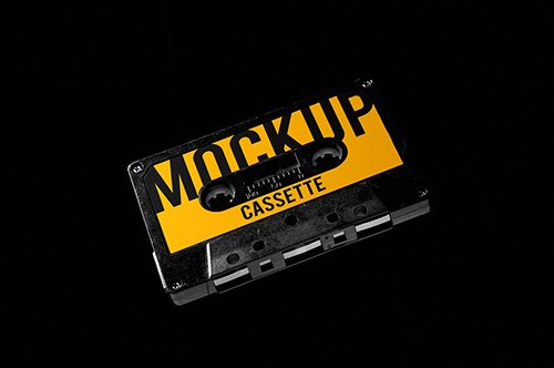 Flying Cassette Mockup Isolated