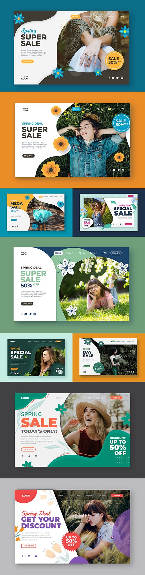 Super sale and discount design landing page