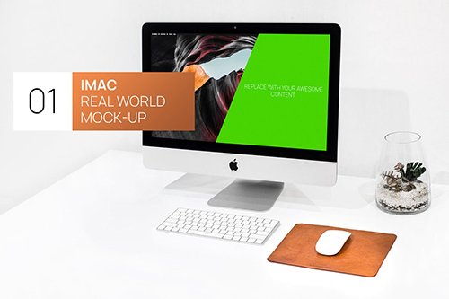 Minimalistic iMac Real World Mock-Up