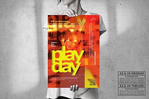 PlayDay Poster Design - Music Event PSD