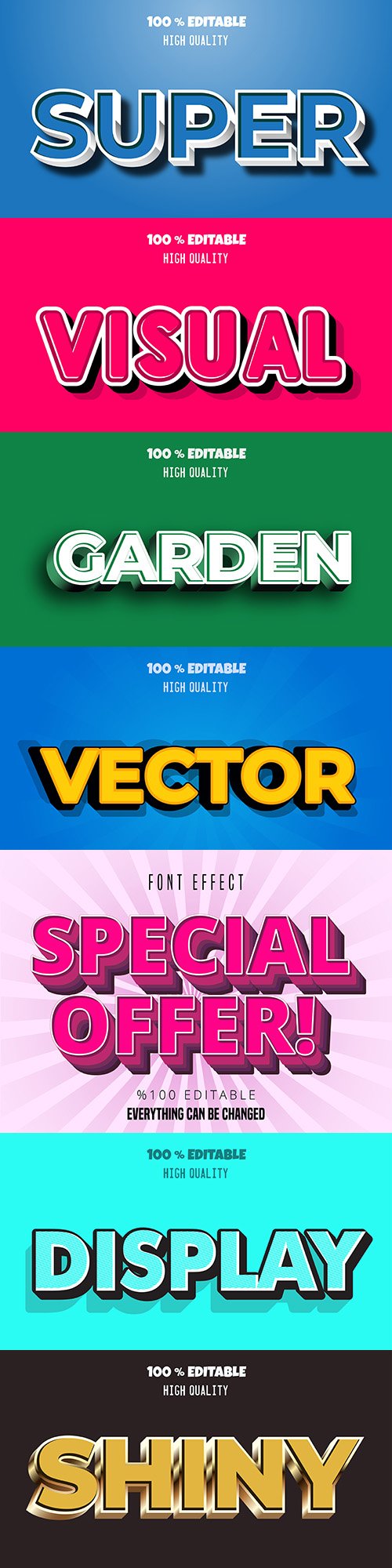 Font effect editable collection illustration 8
