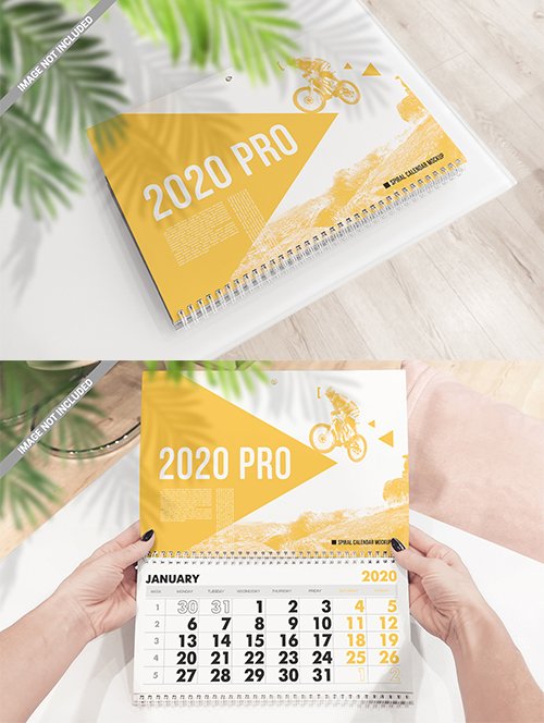 Spiral Wall Calendar Mockup