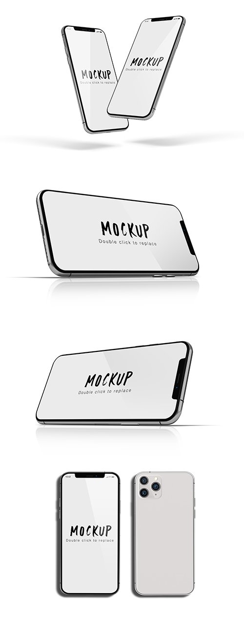 Set of Smartphone Mockup Isolated