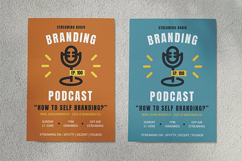 Branding Podcast Streaming Flyer PSD