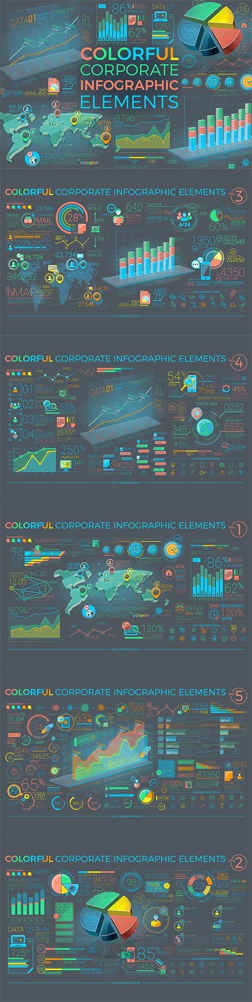 Colorful Corporate Infographic Elements