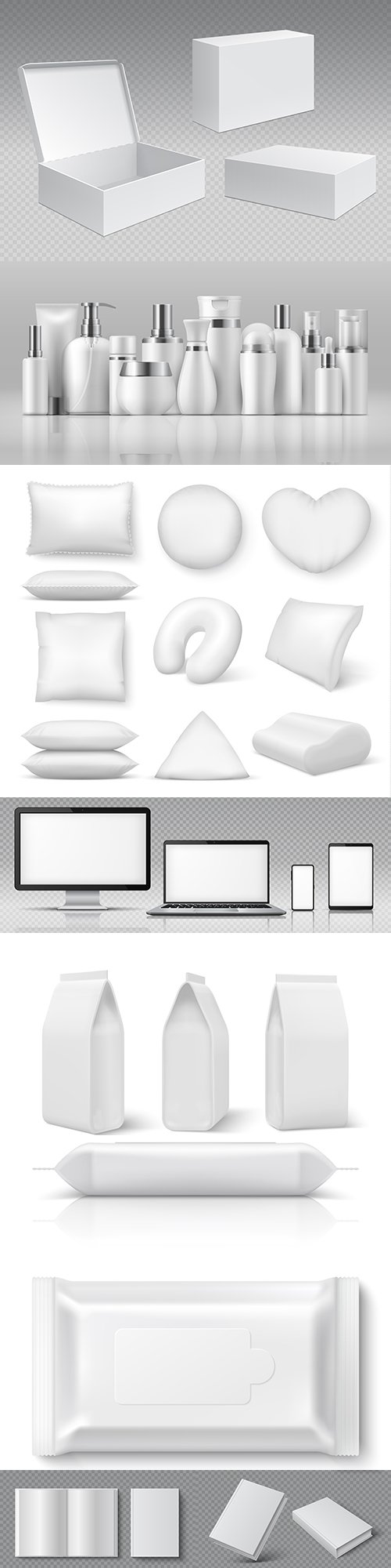 Realistic 3d vector illustrations collection template