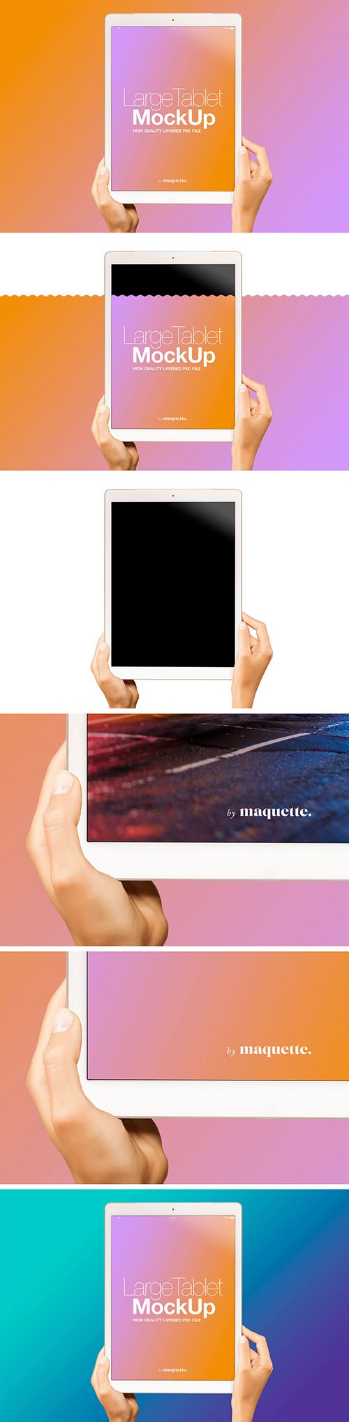 Hands with Tablet on Gradient Background Mockup 20