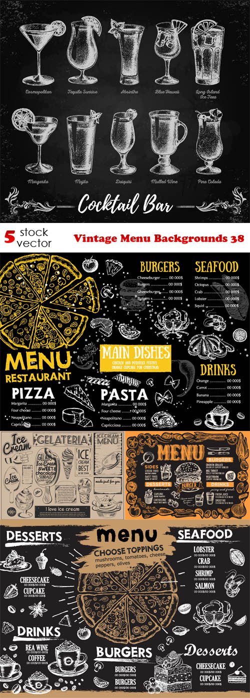 Vectors - Vintage Menu Backgrounds 38