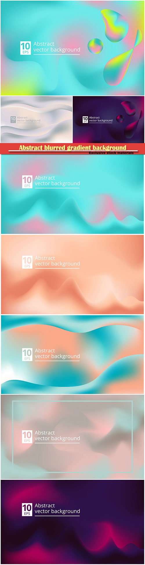 Abstract blurred gradient background with liquid shape
