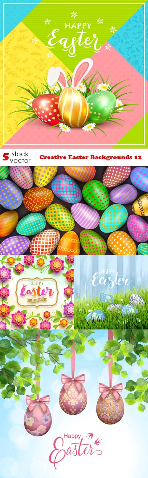 Vectors - Creative Easter Backgrounds 12