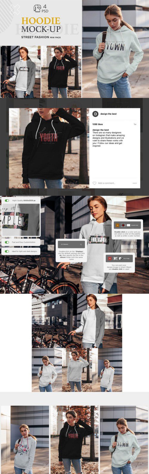 Hoodie Mock-Up Street Fashion vol.4