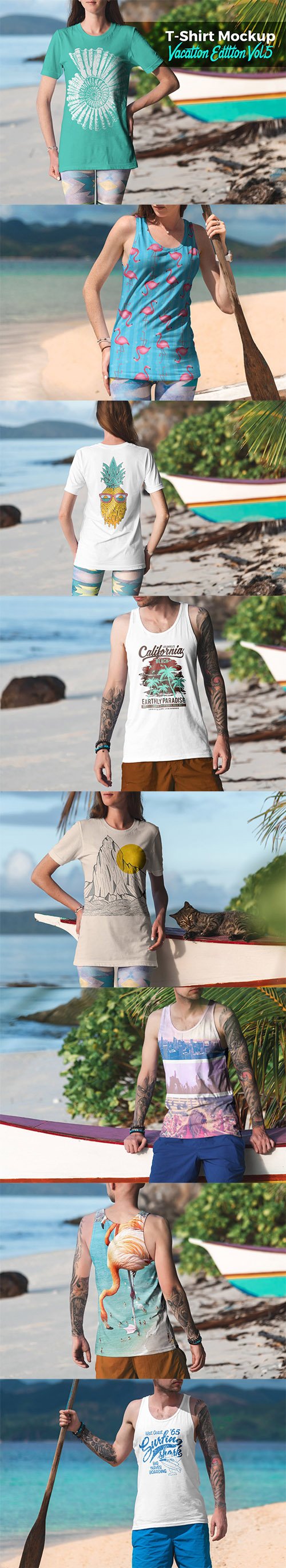 T-Shirt Mockup Vacation Edition Vol. 5