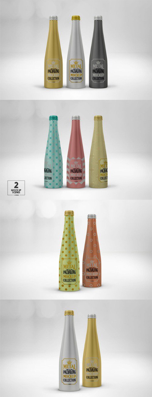 Aluminum Drink Bottles PSD