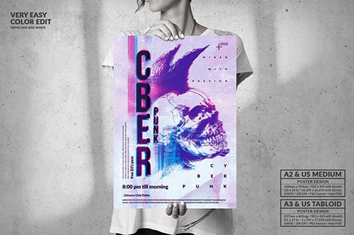 Cyberpunk Big Poster Design - Music Event