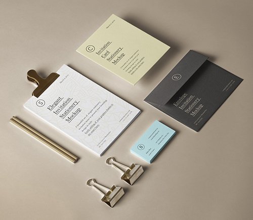 Elegant Invitation Stationery Mockup