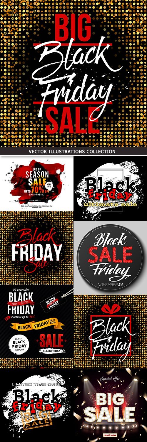 Black Friday sale special discounts design illustration 5