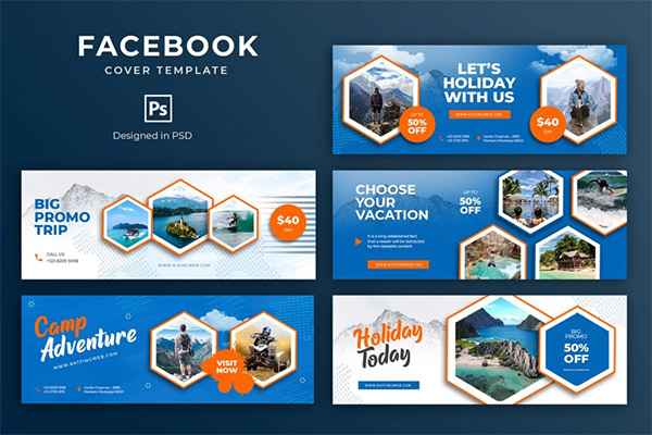 Holiday Facebook Cover Template PSD