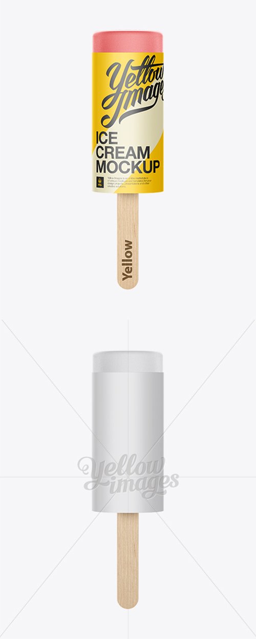 Popsicle w/ Wooden Stick Mockup