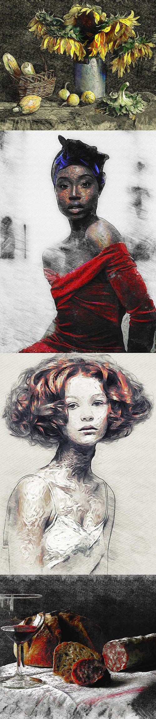 Mix Art - Sketch & Painting Photoshop Action 24802808
