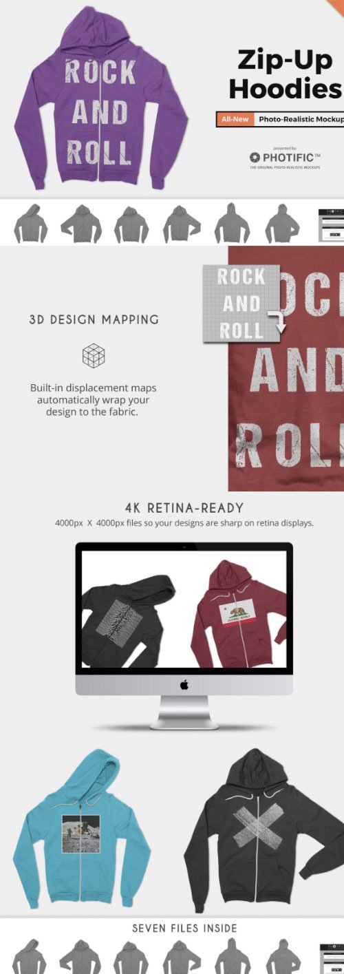 Zip-Up Hoodie Sweatshirt Mockups