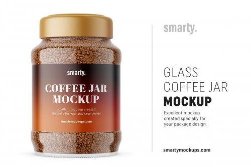Glass coffee jar mockup 3349637