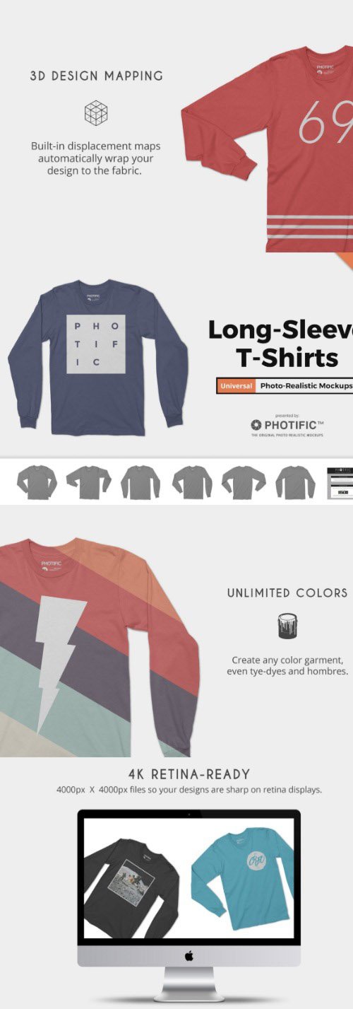 Long Sleeve T-Shirt Mockups