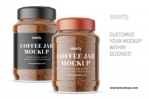 Glass coffee jar mockup 3349637