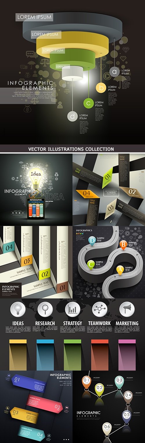 Business infographics options elements collection 41