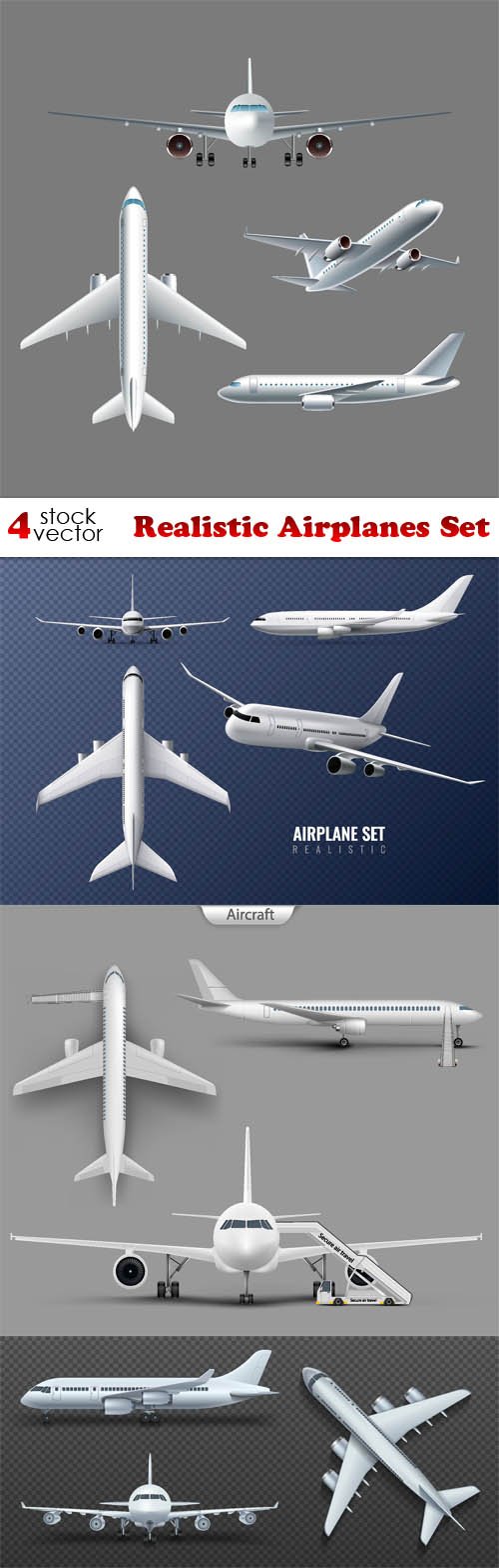 Vectors - Realistic Airplanes Set