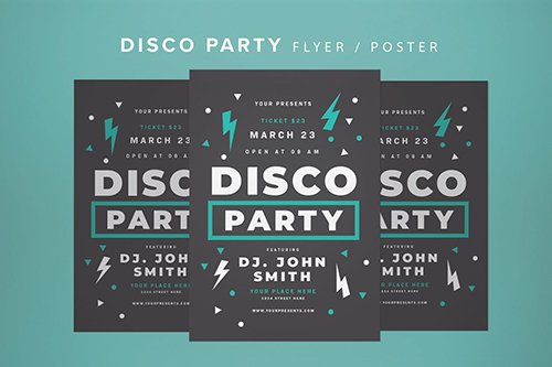 Disco Party Flyer PSD