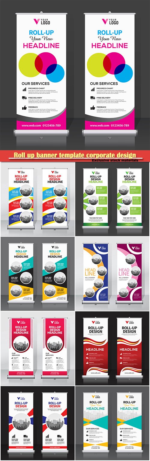 Roll up banner template corporate design