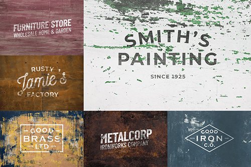 Grunge Wall Logo Mockups vol.1