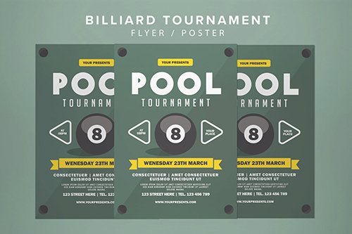 Billiard Tournament Flyer PSD