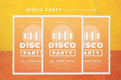 Disco Party Flyer PSD