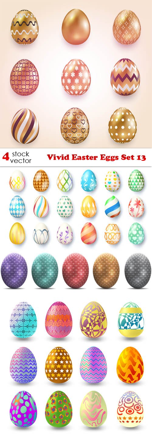 Vectors - Vivid Easter Eggs Set 13