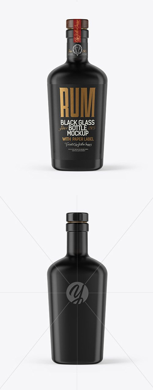 Black Glass Bottle Mockup 54565