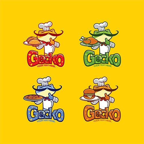 Gecko Chef Food Mascot Logo