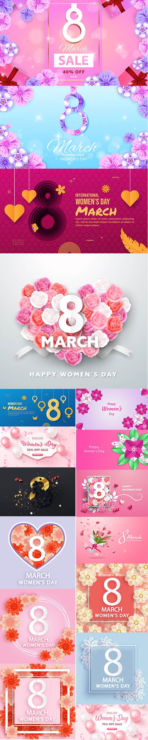 Set of Womens Day Illustrations Vol 4