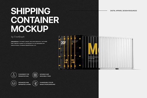 Shipping Container Mockup PSD
