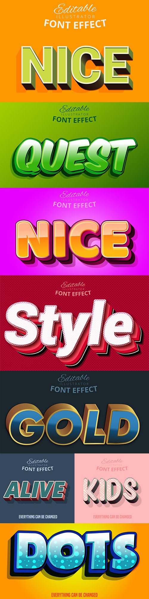 3d font effect editable text collection illustration 11