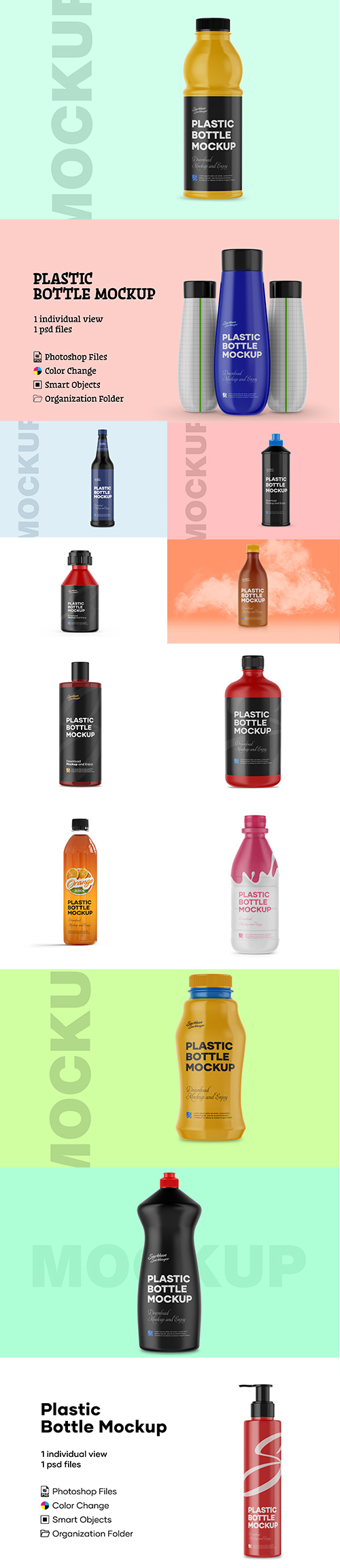 Plastic Bottle Mockup Pack