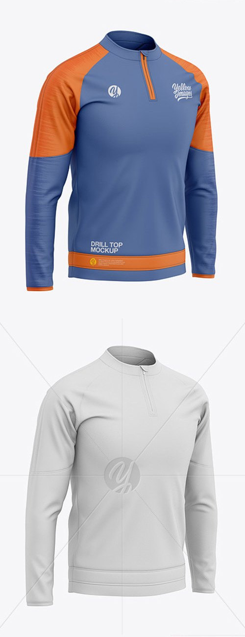 Mens Training Top - Front Half-Side View