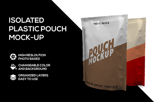 Plastic pouch mockup PSD
