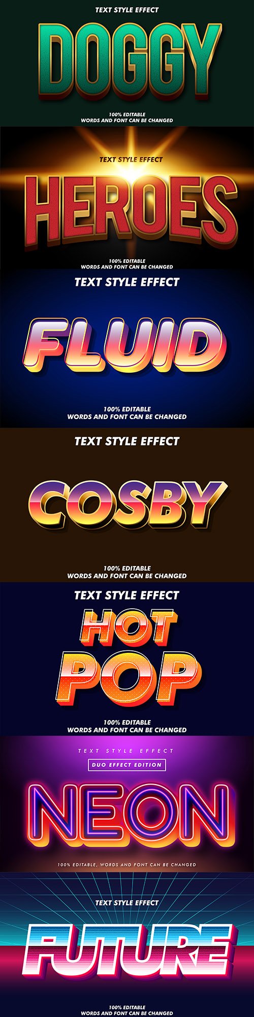 3d font effect editable text collection illustration 12