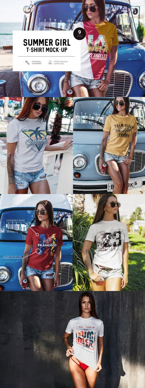 Summer Girl T-Shirt Mock-Up